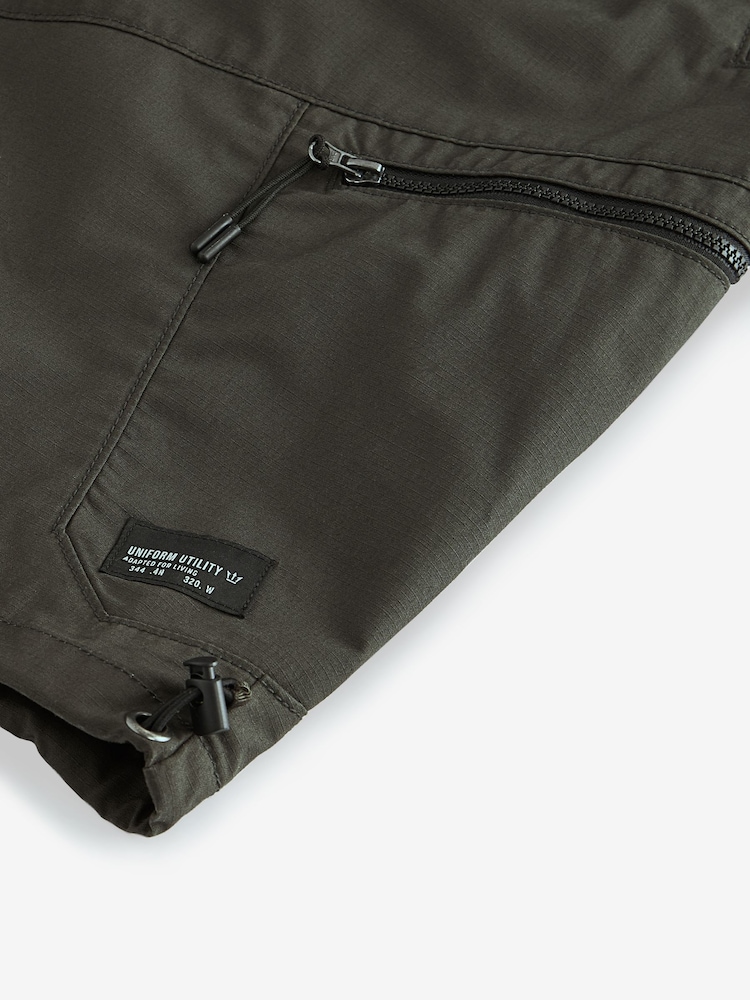 Khaki Green Utility Cargo Shorts - Image 8 of 8