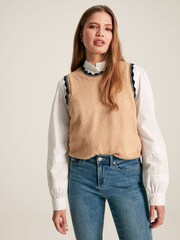 Joules Claudette Oatmeal Knitted Tank Top - Image 1 of 7