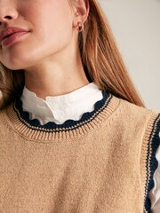Joules Claudette Oatmeal Knitted Tank Top - Image 4 of 7