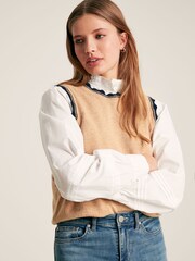Joules Claudette Oatmeal Knitted Tank Top - Image 5 of 7