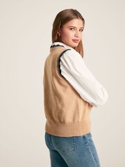 Joules Claudette Oatmeal Knitted Tank Top - Image 6 of 7