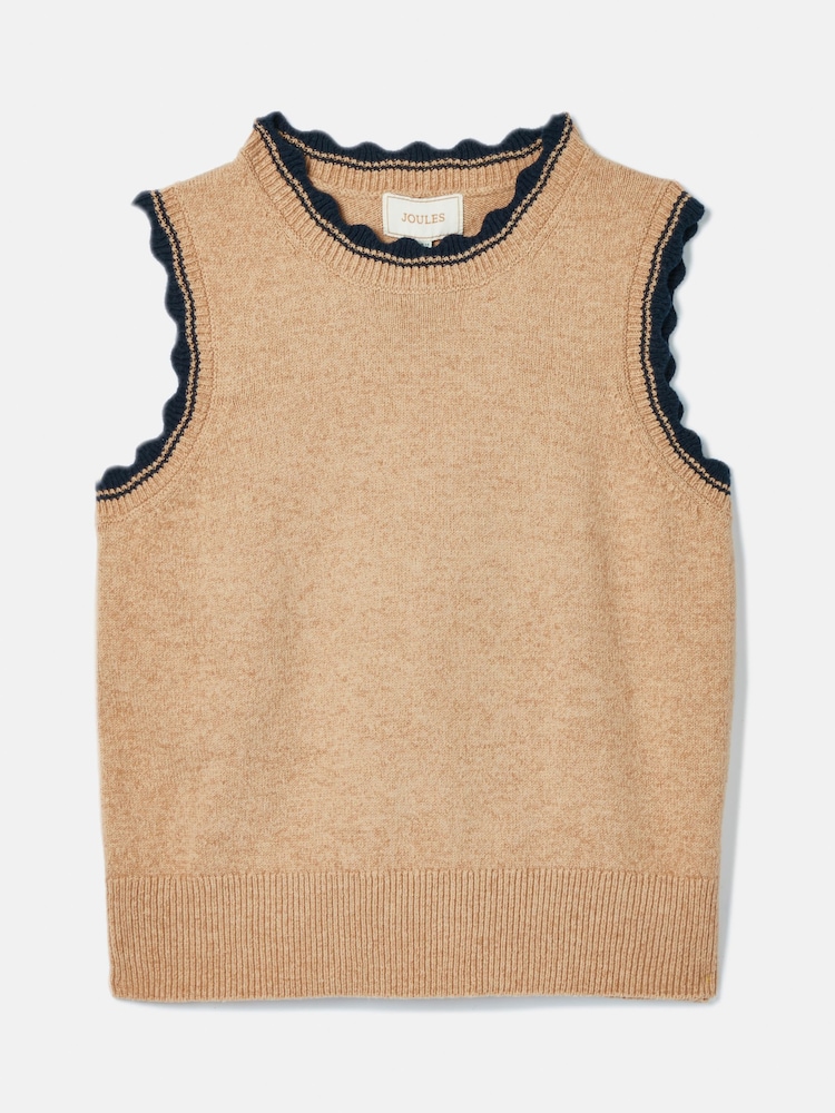 Joules Claudette Oatmeal Knitted Tank Top - Image 7 of 7