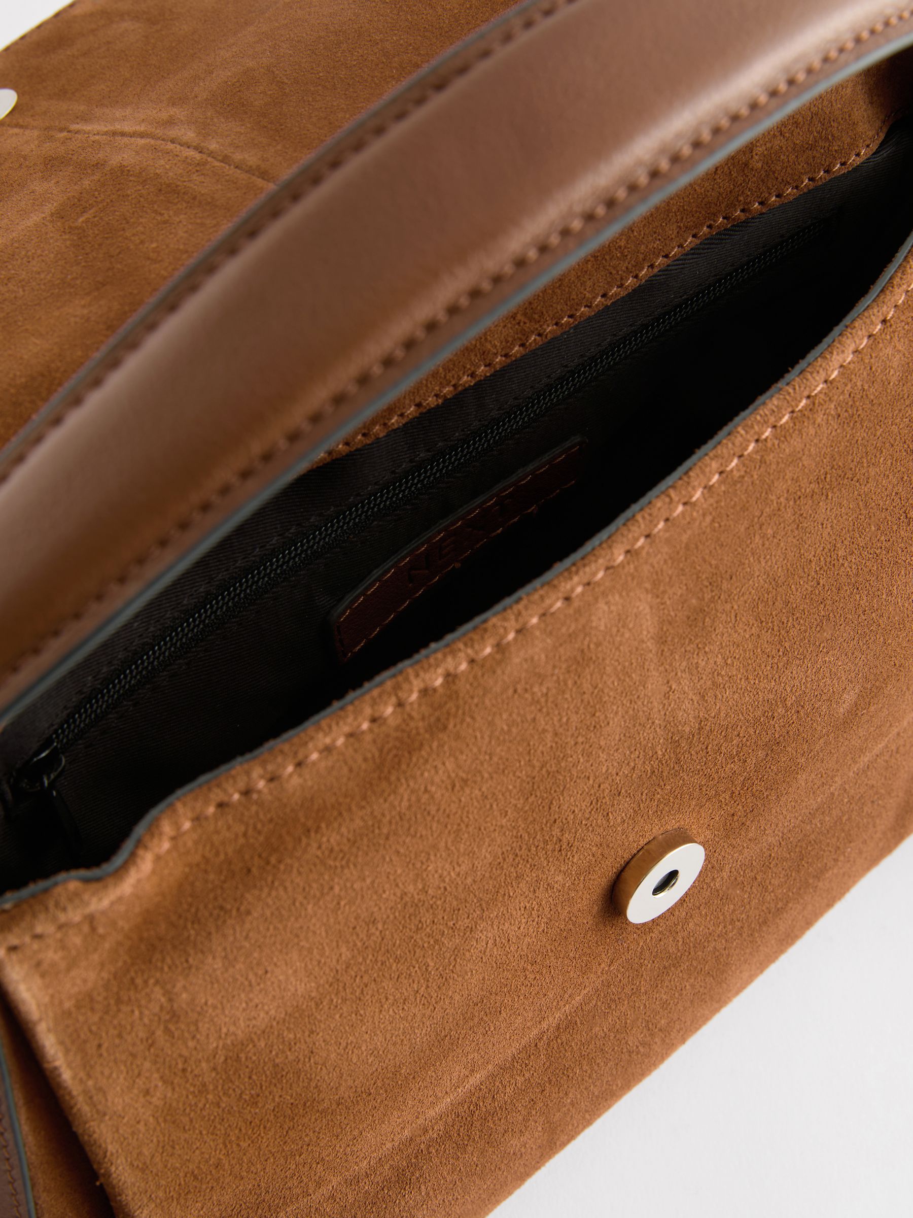 Tan Brown Suede Cross Body Bag