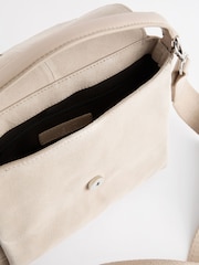 Bone Cream Suede Cross-Body Bag - Image 6 of 8