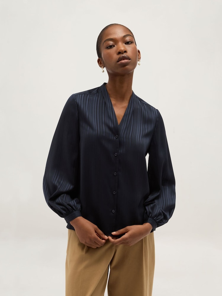 Hobbs Blue Kathleen Blouse - Image 1 of 5 Hobbs Blue Kathleen Blouse - Image 1 of 5
