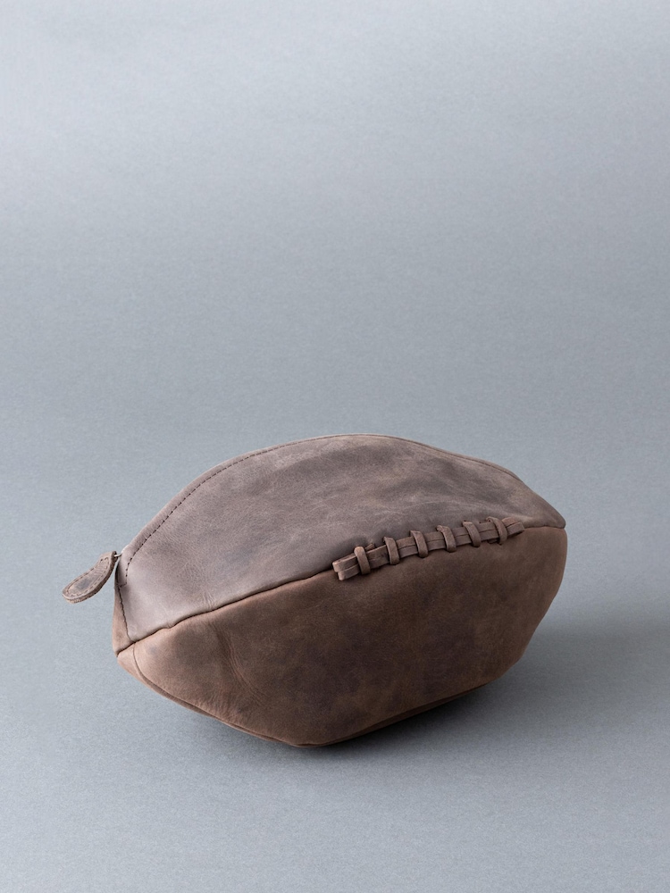 Lakeland Leather Brown Hunter Rugby Ball Wash Bag - Image 1 of 4