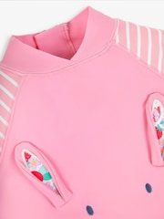 JoJo Maman Bébé Pink Strawberry UPF 50 2-Piece Rash Vest Set - Image 6 of 7