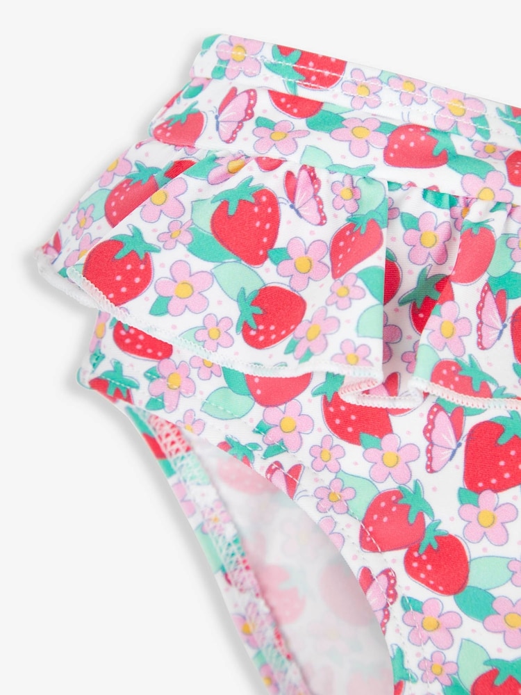 JoJo Maman Bébé Pink Strawberry UPF 50 2-Piece Rash Vest Set - Image 7 of 7