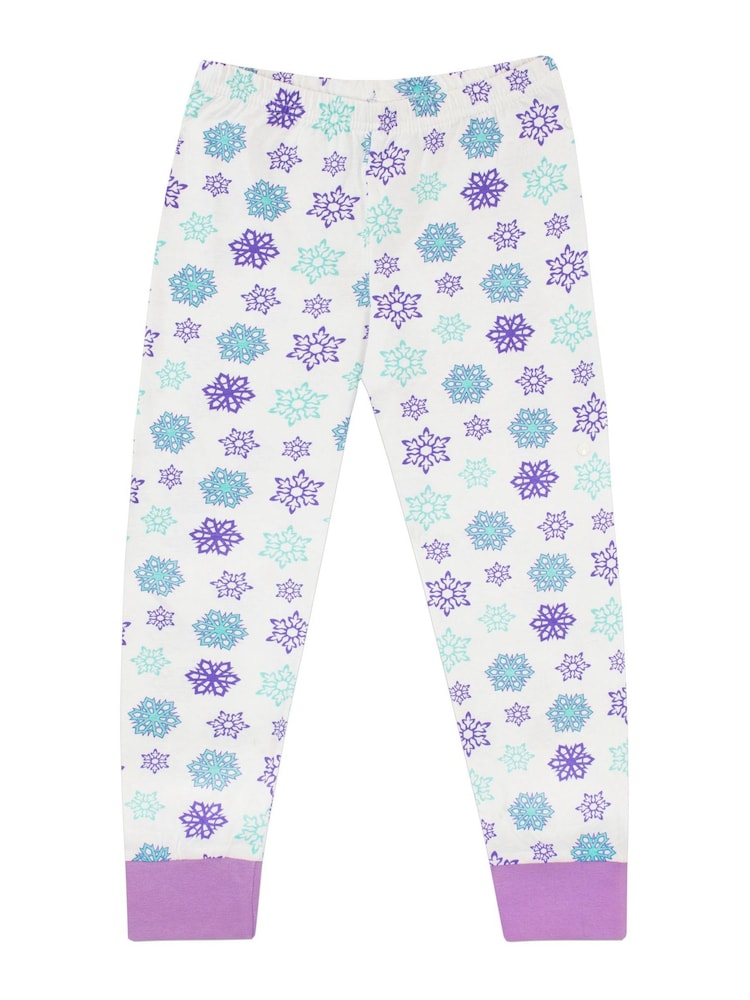 Character White Disney Princess Frozen 100% Cotton Pyjamas - Image 3 of 7