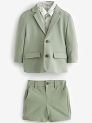 Sage Green Blazer, Shirt and Shorts Set (3mths-9yrs) - Image 1 of 4