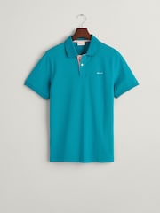 GANT Green Contrast Collar Polo Shirt - Image 5 of 5