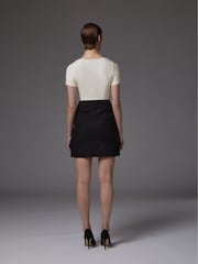 LK Bennett Black Charlee Cotton Blend Tweed Skirt - Image 2 of 4