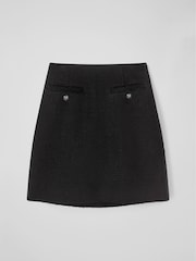 LK Bennett Black Charlee Cotton Blend Tweed Skirt - Image 4 of 4
