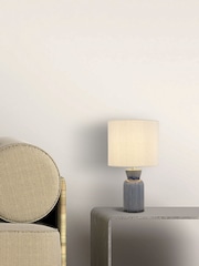 Searchlight White and Blue Buck Ceramic Table Lamp - Image 1 of 4