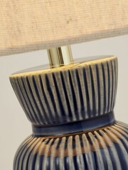Searchlight White and Blue Buck Ceramic Table Lamp - Image 4 of 4