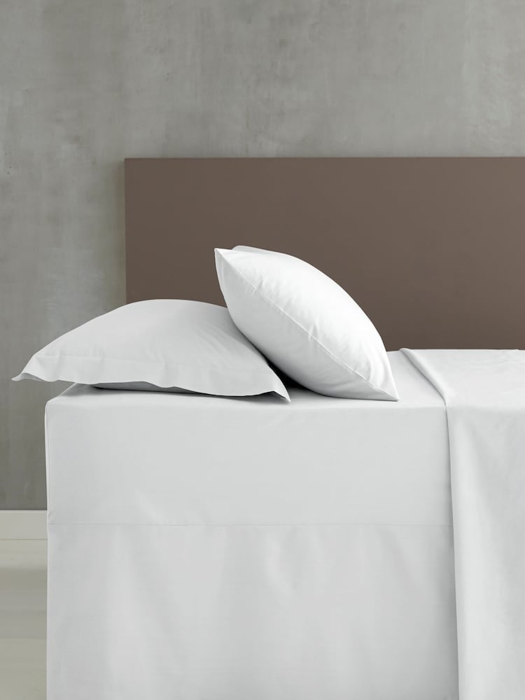 Catherine Lansfield Set of 2 White Percale Pillowcases - Image 3 of 3