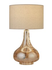 Searchlight Amber and Cream Water Lily Table Lamp - Image 3 of 4