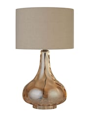 Searchlight Amber and Cream Water Lily Table Lamp - Image 4 of 4