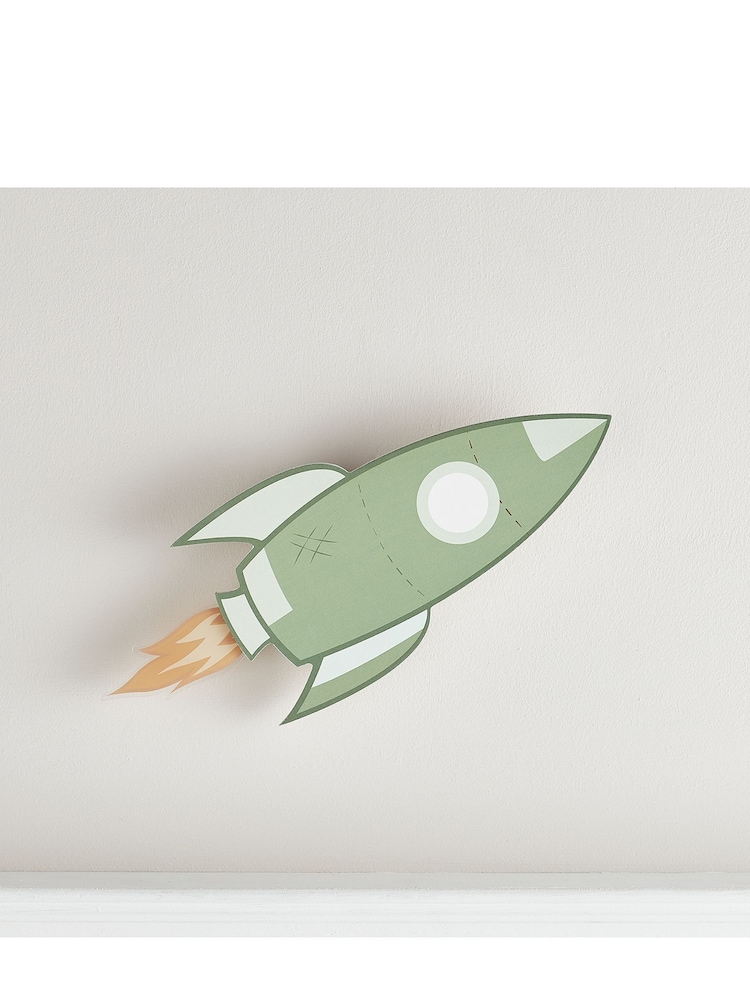Lights4fun Blue Rocket Children's Wall Light - Image 2 of 3