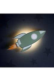 Lights4fun Blue Rocket Children's Wall Light - Image 3 of 3