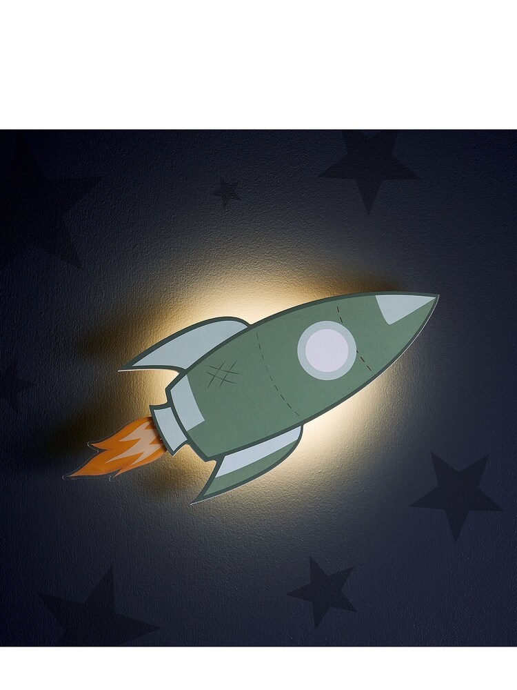 Lights4fun Blue Rocket Children's Wall Light - Image 3 of 3