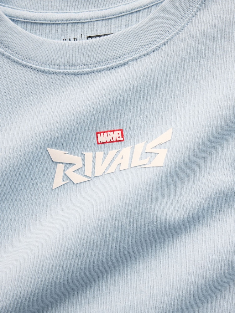 Gap Blue RIvals Marvel Oversized Graphic Short Sleeve T-Shirt (4-13yrs) - Image 3 of 3 Gap Blue RIvals Marvel Oversized Graphic Short Sleeve T-Shirt (4-13yrs) - Image 3 of 3