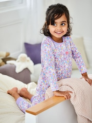 JoJo Maman Bébé Lilac Girls' Unicorn Jersey Pyjamas - Image 1 of 9