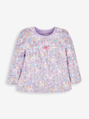 JoJo Maman Bébé Lilac Girls' Unicorn Jersey Pyjamas - Image 5 of 9