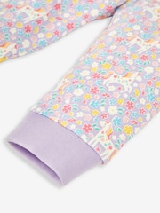 JoJo Maman Bébé Lilac Girls' Unicorn Jersey Pyjamas - Image 9 of 9