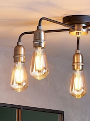 Black Brooklyn 5 Light Flush Ceiling Light - Image 3 of 8