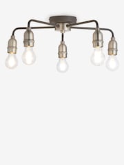 Black Brooklyn 5 Light Flush Ceiling Light - Image 6 of 8