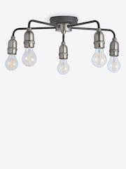 Black Brooklyn 5 Light Flush Ceiling Light - Image 7 of 8