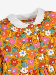 JoJo Maman Bébé Mustard Yellow Floral Peter Pan Dress - Image 2 of 3