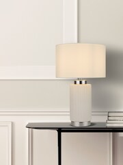 Searchlight White Kaffir Ceramic Table Lamp - Image 1 of 4