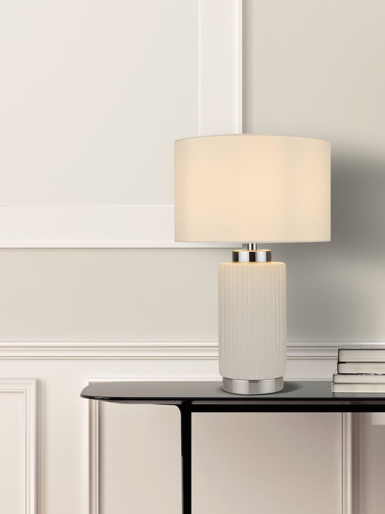 Searchlight White Kaffir Ceramic Table Lamp - Image 1 of 4