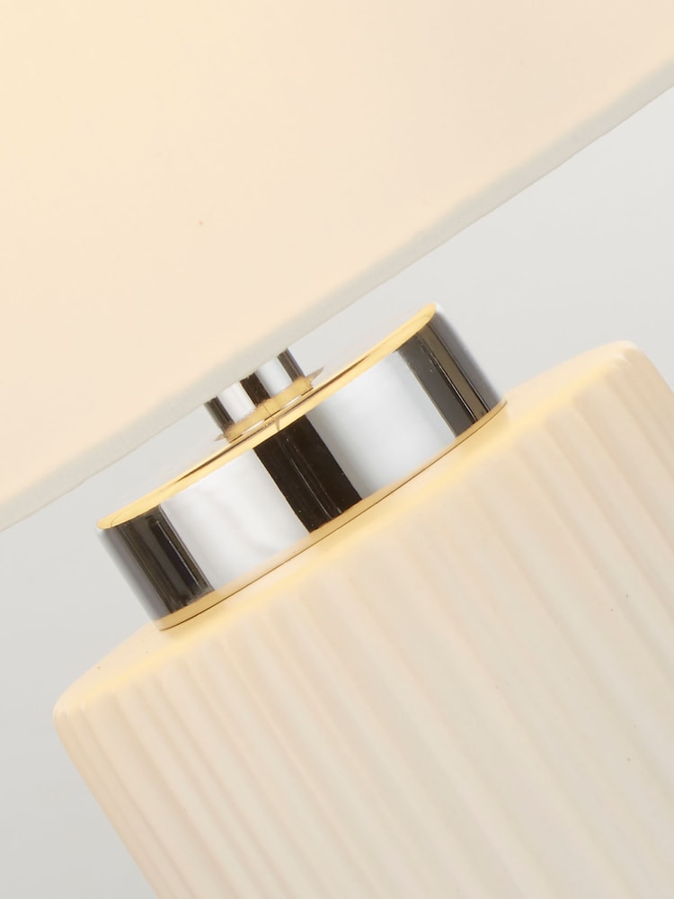 Searchlight White Kaffir Ceramic Table Lamp - Image 2 of 4