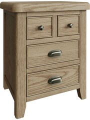 K Interiors Brown Embleton Solid Wood 4 Drawer Bedside Cabinet - Image 2 of 4
