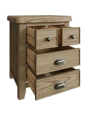 K Interiors Brown Embleton Solid Wood 4 Drawer Bedside Cabinet - Image 3 of 4