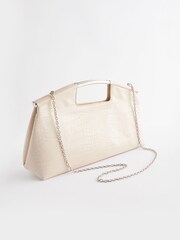 Nude Metal Handle Clutch Bag - Image 4 of 8
