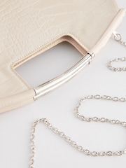 Nude Metal Handle Clutch Bag - Image 7 of 8