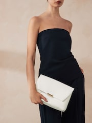 White Oversized White Clutch Bag - Image 1 of 7