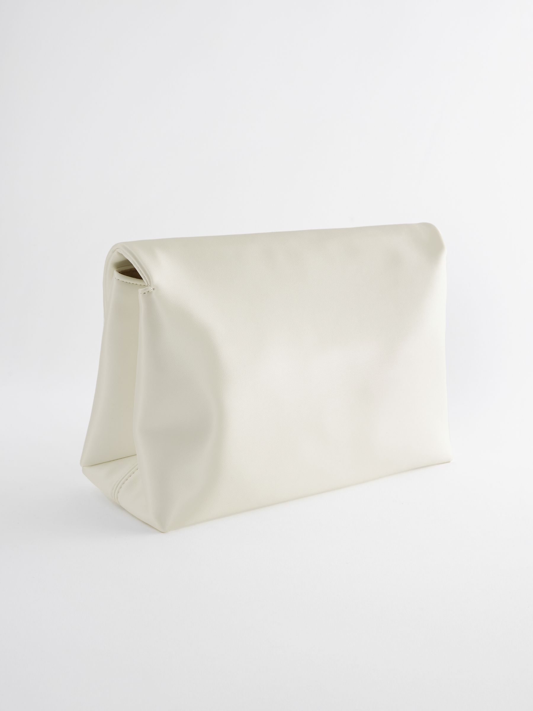 White Oversized White Clutch Bag