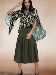 Hot Squash Statement Sleeve Blus med flugor - Bild 5 av 8