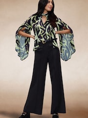 Hot Squash Statement Sleeve Blus med flugor - Bild 6 av 8