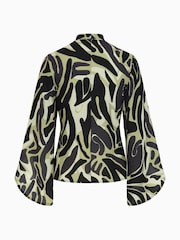 Hot Squash Statement Sleeve Blus med flugor - Bild 8 av 8