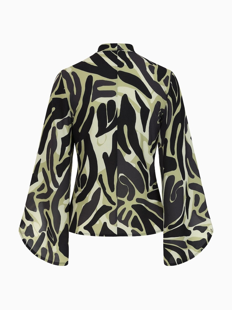 Hot Squash Statement Sleeve Blus med flugor - Bild 8 av 8