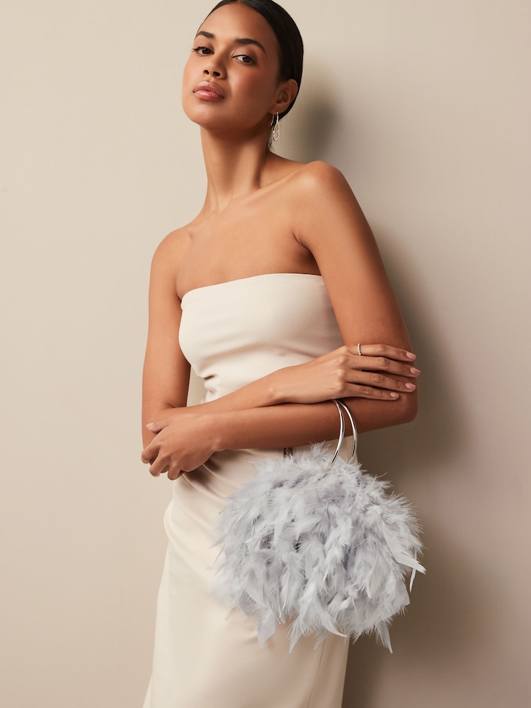 Grey Feather Bag - Image 1 of 6