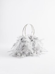 Grey Feather Bag - Image 3 of 6