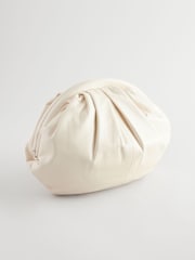 White Leather Snap Clutch Bag - Image 6 of 8