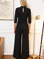 Hot Squash Black Wrap Wide Leg Jumpsuit - Image 2 of 4